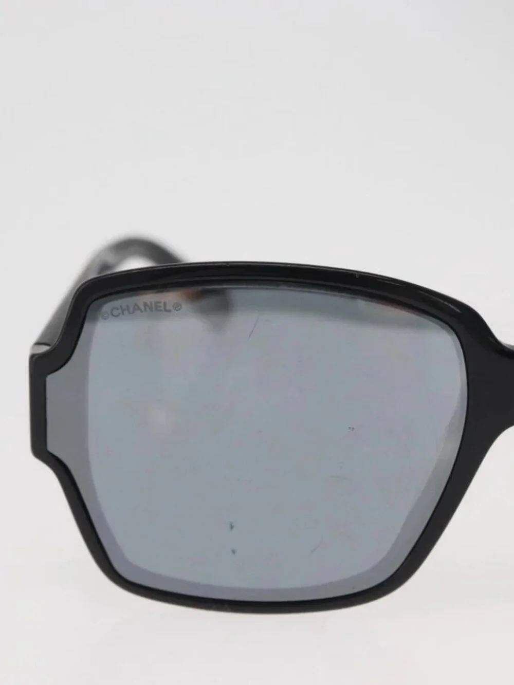 CHANEL COCO Mark Sunglasses plastic Black 5385-A CC Auth BA11986